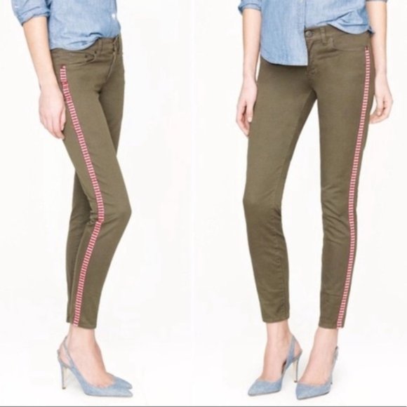 J. Crew Toothpick Ankle Pants Jeans with Tux Stripe sz 26 - Picture 3 of 13